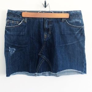GAP Blue Jean Denim Skirt Distressed Mini Size 10